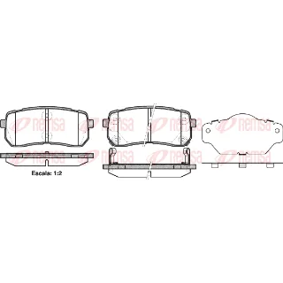 1288.02 Kit de plaquette de frein AR Hyundai H1