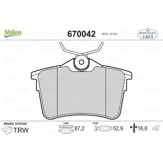 670042 j KIT PLAQUETTE DE FREIN AR B9