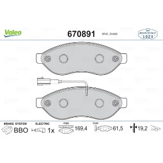670891 KIT PLAQUETTE DE FREIN AV JUMPER DUCATO