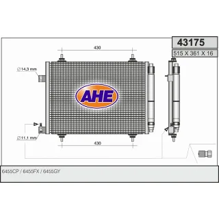 AHE 43175 RADITAEUR CLIMATISEUR 407 C5 II-III